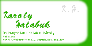 karoly halabuk business card